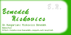 benedek miskovics business card